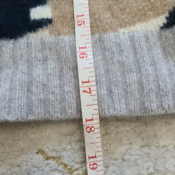 360Cashmere 100% Cashmere Cropped Camo Sweater Women’s Size Small Gray Taupe Cre - Picture 6 of 8